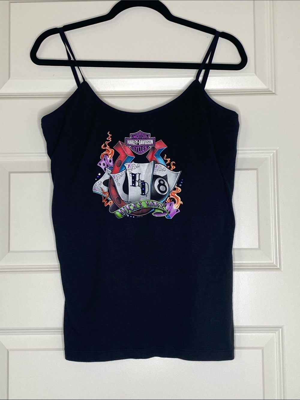 Y2K 2010 Harley-Davidson Lucky Lady🍀 Black Camisole